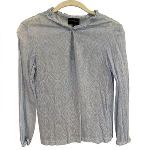Nanette Lepore Pale Blue Lace-Texture Women's Blouse